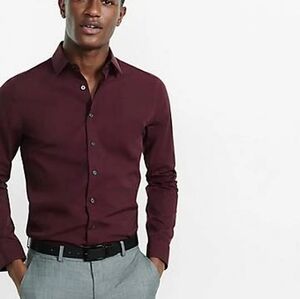 Elegant Maroon Dress Shirt for Men